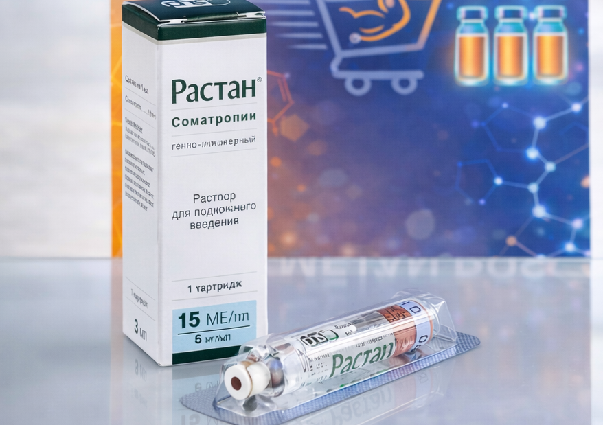Растан (Гормон Роста) от Фармстандарт (15ЕД на флакон 3мл) Растан Соматропин Гормон роста